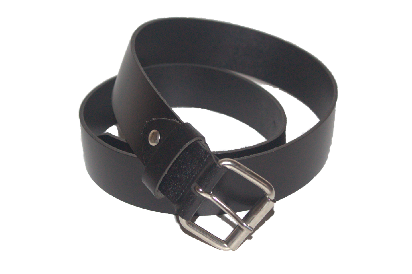 Lederen riem 115 cm zwart 6901