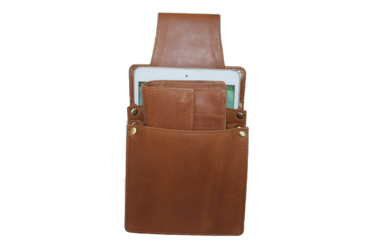 Holster D7 voor IPAD mini en horecaportemonnee Cognac 6305C